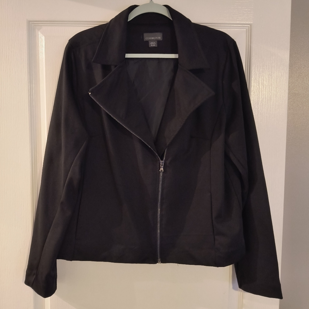 Covington black XL asymmetrical moto style jacket